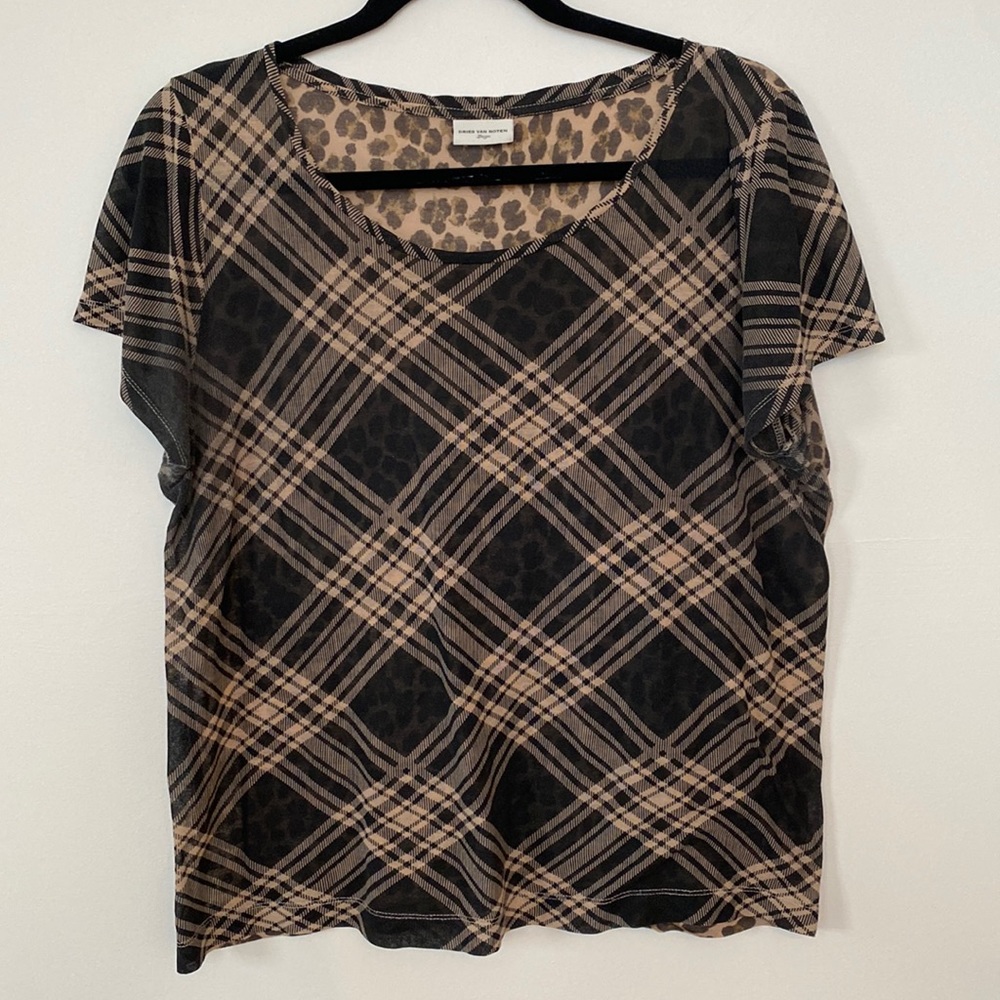 Dries Van Noten size Large sheer print T-shirt